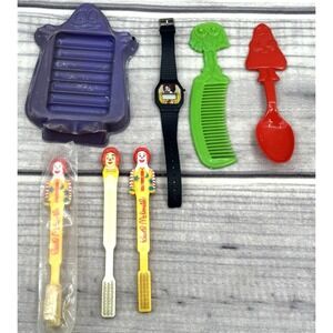 VINTAGE 80'S MCDONALD'S HAPPY MEAL TOYS -  TOOTHBRUSH WATCH COMB SOAP DISH  *17
